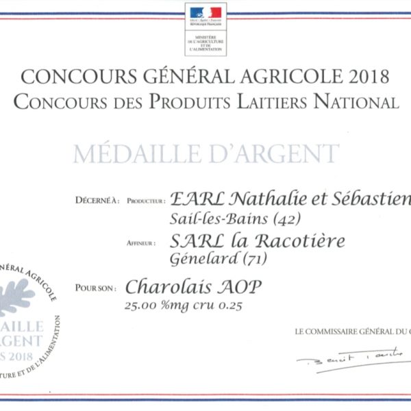 CGA 2018 Charolais AOP La Racotière